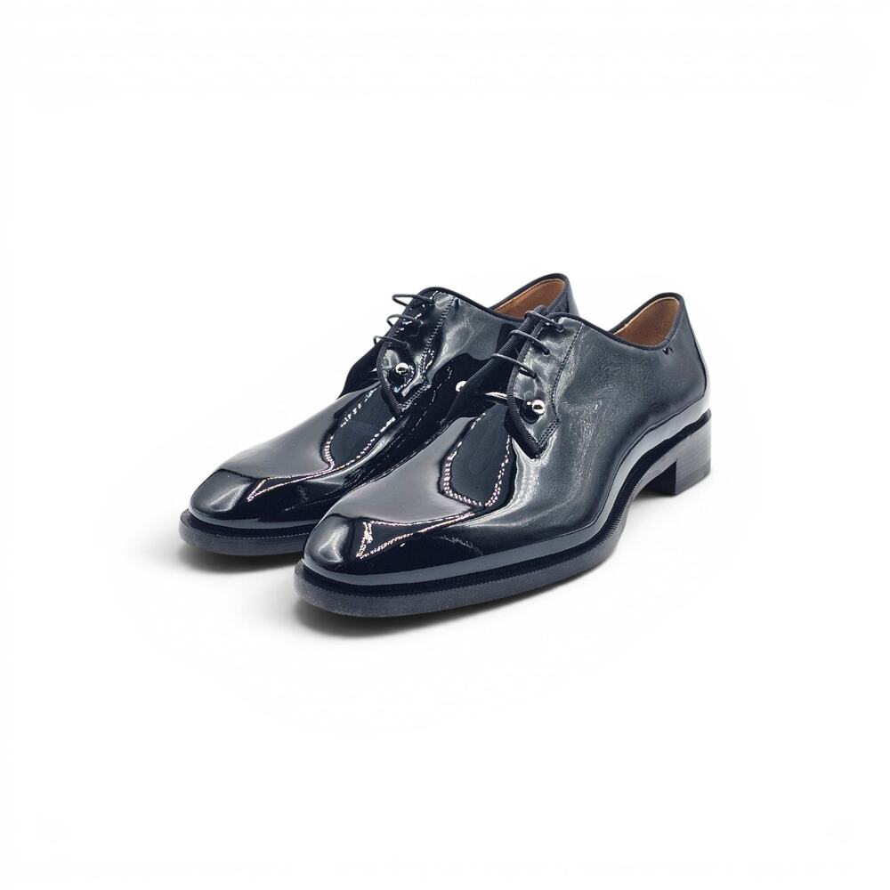 Christian Louboutin Chambeliss Patent Leather Derby Shoes Black EU 41 US 8